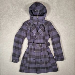 Columbia Omni Heat Jacket Women Small Zenith Vista II Plaid Blue Hooded Full Zip
